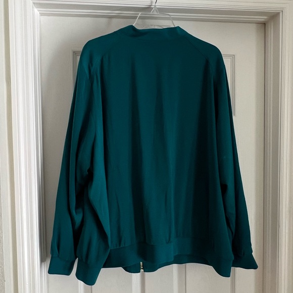 Susan Graver Full Zip Bomber Style Emerald Green Jacket - Picture 6 of 7